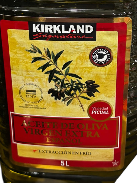 Aceite de Oliva Virgen Extra Costco  ( origen Jaén ) - 5 litros  - Kirkland Signature