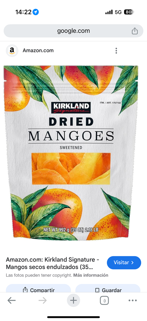 Mangos dulces secos - 992g - Kirkland Signature