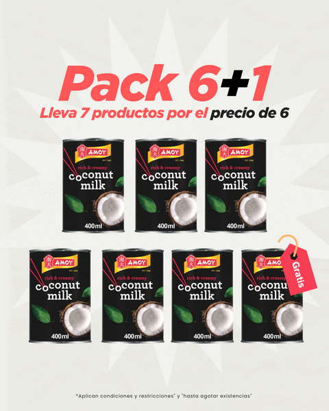 Leche de coco lata - Amoy (6+1 Regalo) (Oferta Limitada)