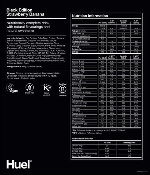 Batido de proteina con 35g  - 12x500ml - Huel
