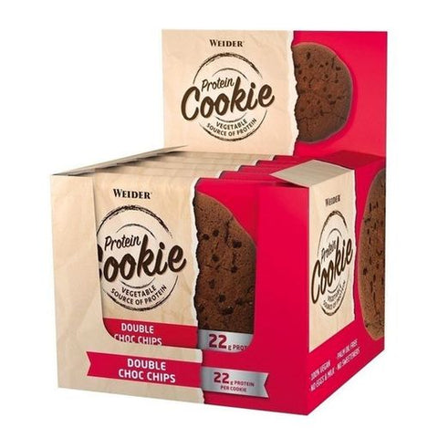 Galletas de proteína Double Choco Chip 24g de proteína 100% vegana- 12 x 90g - Weider