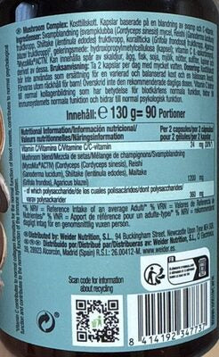 Complejo de 5 hongos - 180 cápsulas - Weider