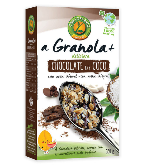 Granola Crujiente Chocolate y Coco - 350 g - Cem Porcento