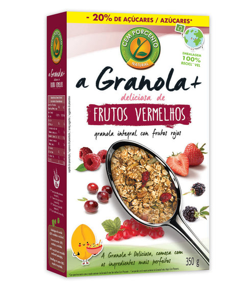 Granola Crujiente Frutos Rojos - 350 g - Cem Porcento