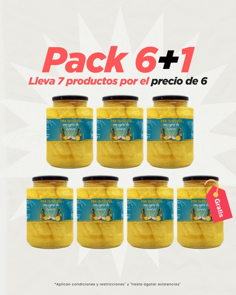 Piña En Trozos Con Agua De Coco - We Natural (6+1 Regalo) (Oferta Limitada)