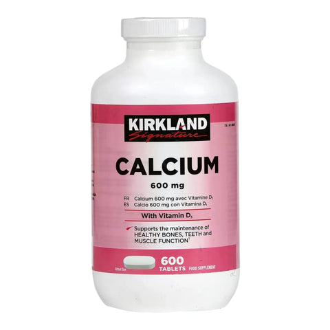 Calcio + Vitamina D3 - 600 Cápsulas - Kirkland