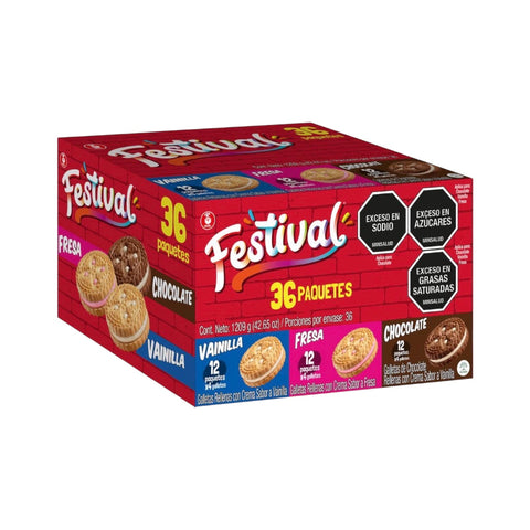 Festival Galletas Rellenas con Crema Surtidas - 36 Unidades - / 1,2 kg