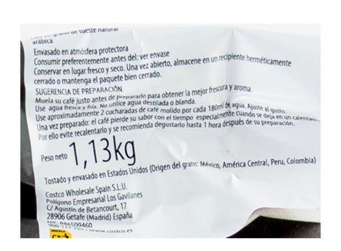 Café en Grano Entero Tostado Francés - 1.13kg - Kirkland Signature