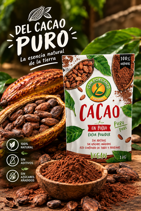 100% Natural Cocoa Powder - 1Kg - Cem Percento