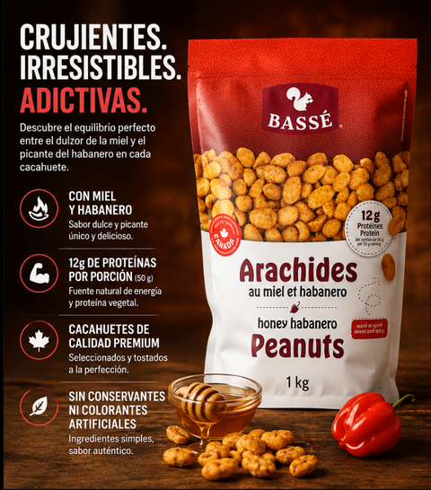 Cacahuetes con Miel y Habanero – 1 kg- Bassé