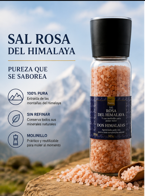Sal Rosa del Himalaya con Molinillo – Makro Premium (365 g)