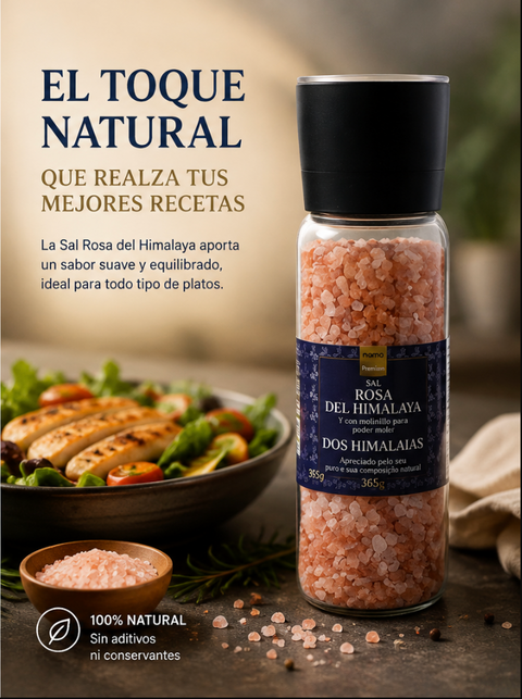 Sal Rosa del Himalaya con Molinillo – Makro Premium (365 g)