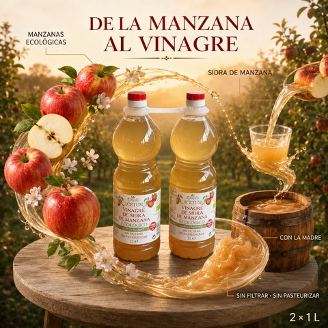Vinagre Sidra de Manzana Madre- 2 LITROS -  - Acetum