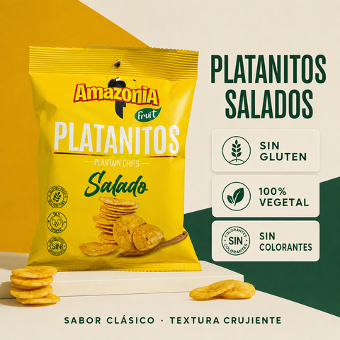 Platanitos Salados sin Gluten - Pack 15 x 75 g - Amazonia