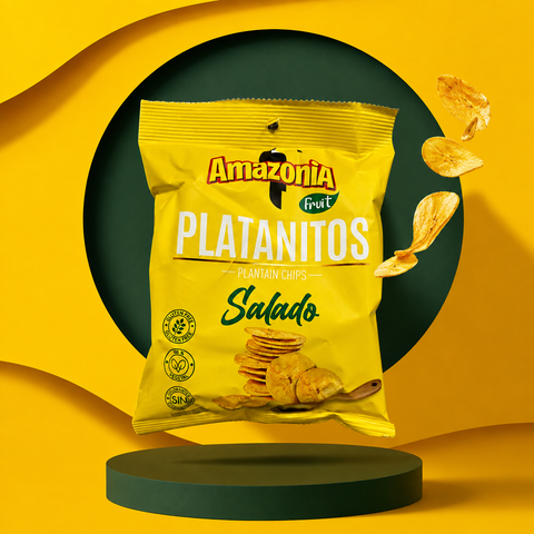 Platanitos Salados sin Gluten - Pack 15 x 75 g - Amazonia