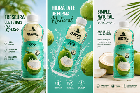 Agua de coco natural - pack 3 x 1 Lt - Amazonia
