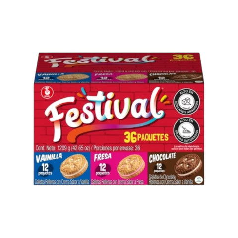 Festival Galletas Rellenas con Crema Surtidas - 36 Unidades - / 1,2 kg
