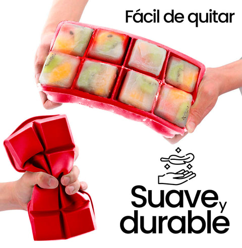 Cubitera de silicona cubos XXL – Rojo