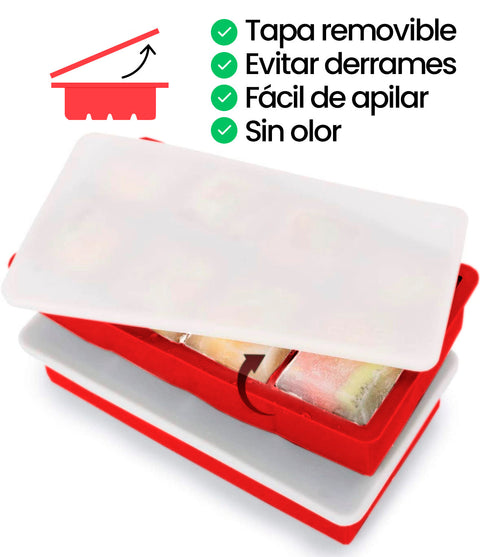 Cubitera de silicona cubos XXL – Rojo