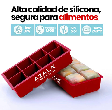 Cubitera de silicona cubos XXL – Rojo