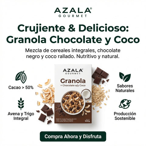 Granola Crujiente Chocolate y Coco - 350 g - Cem Porcento