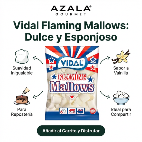 Flaming Mallows - 1 kg - Vanilla flavor. White. Bag - Vidal