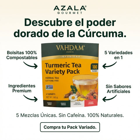 Paquete de te variado de cúrcuma - 4 variantes / 180g - Vahdam India