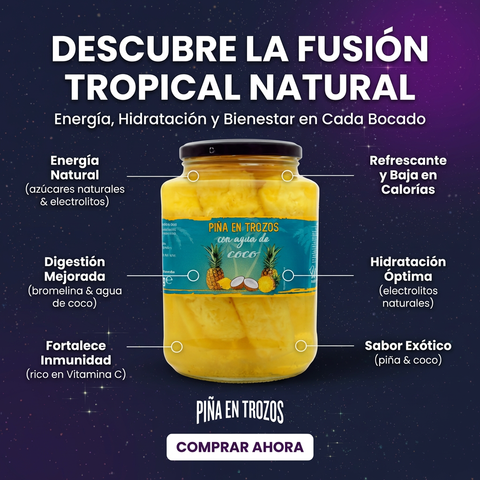 Piña En Trozos Con Agua De Coco - 1190gr. - We Natural