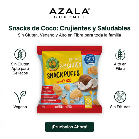 Snack Puffs Sabor a Coco - 40 g - Cem Porcento