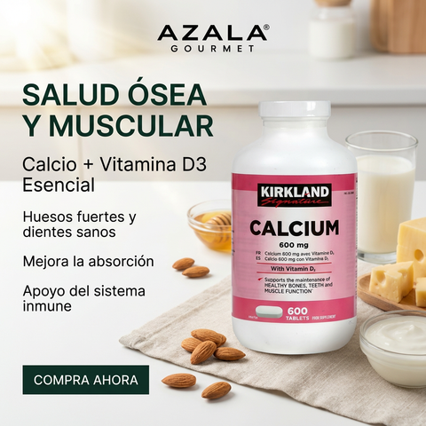 Calcio + Vitamina D3 - 600 Cápsulas - Kirkland