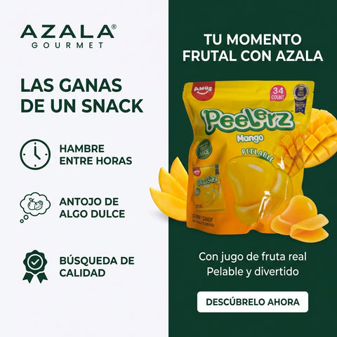 Gomitas Pelables De Mango - 34 Bolsitas x 30gr / 1kg - Amos Peelerz