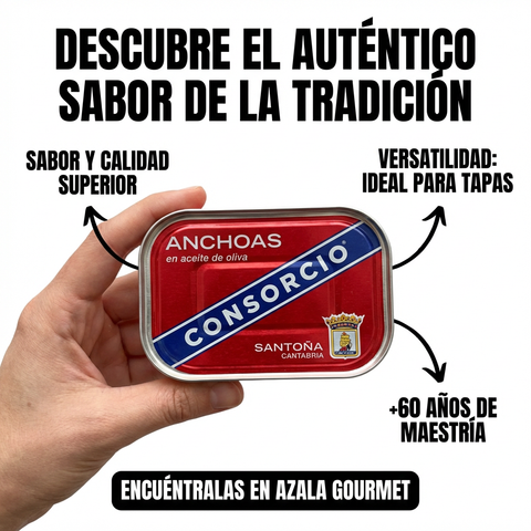 Anchoa en Aceite de Oliva 335 g (Peso Neto) / 252 g (Peso Escurrido) - Consorcio