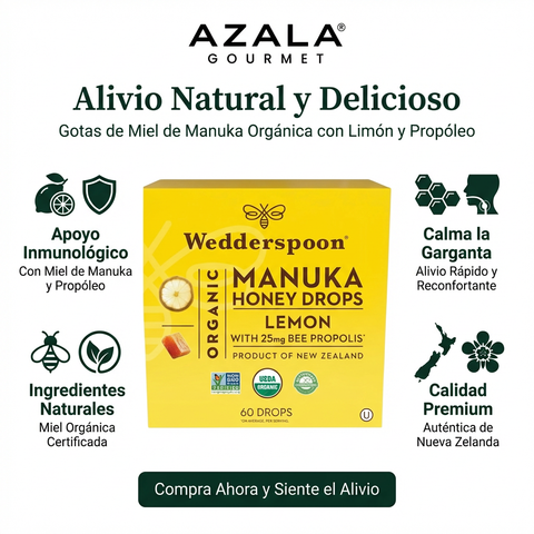 Manukka Gotas de miel y limón - 60 gotas /360g - Wedderspoon