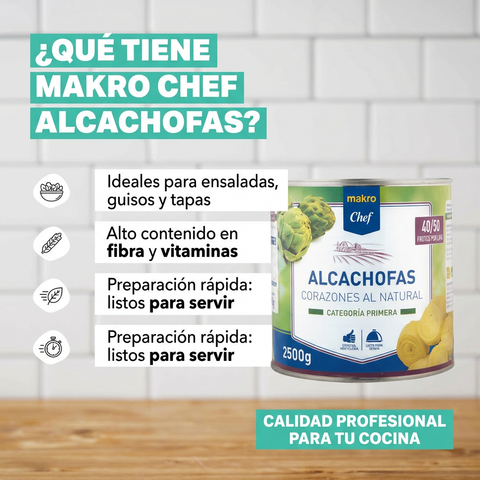 Artichoke Hearts - Natural - 2.5 kg - Makro Chef