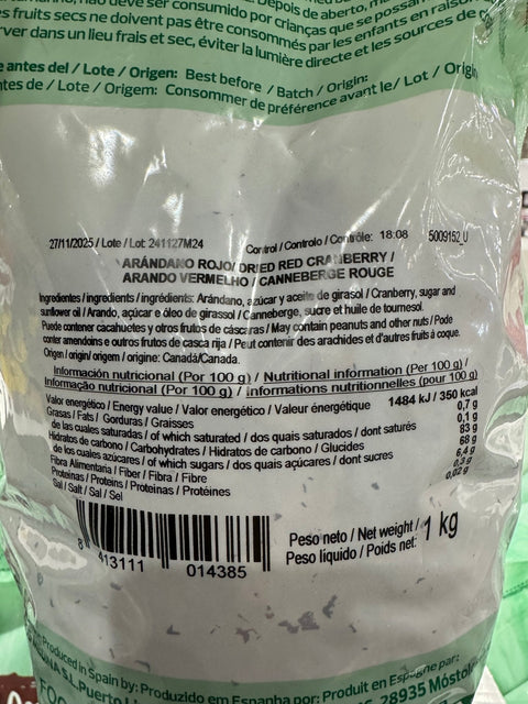 Arándano rojo deshidratado - 1kg - Medina