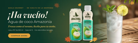 Ha vuelto el agua de coco Amazonia – lata y PET 500 ml – Azala Gourmet