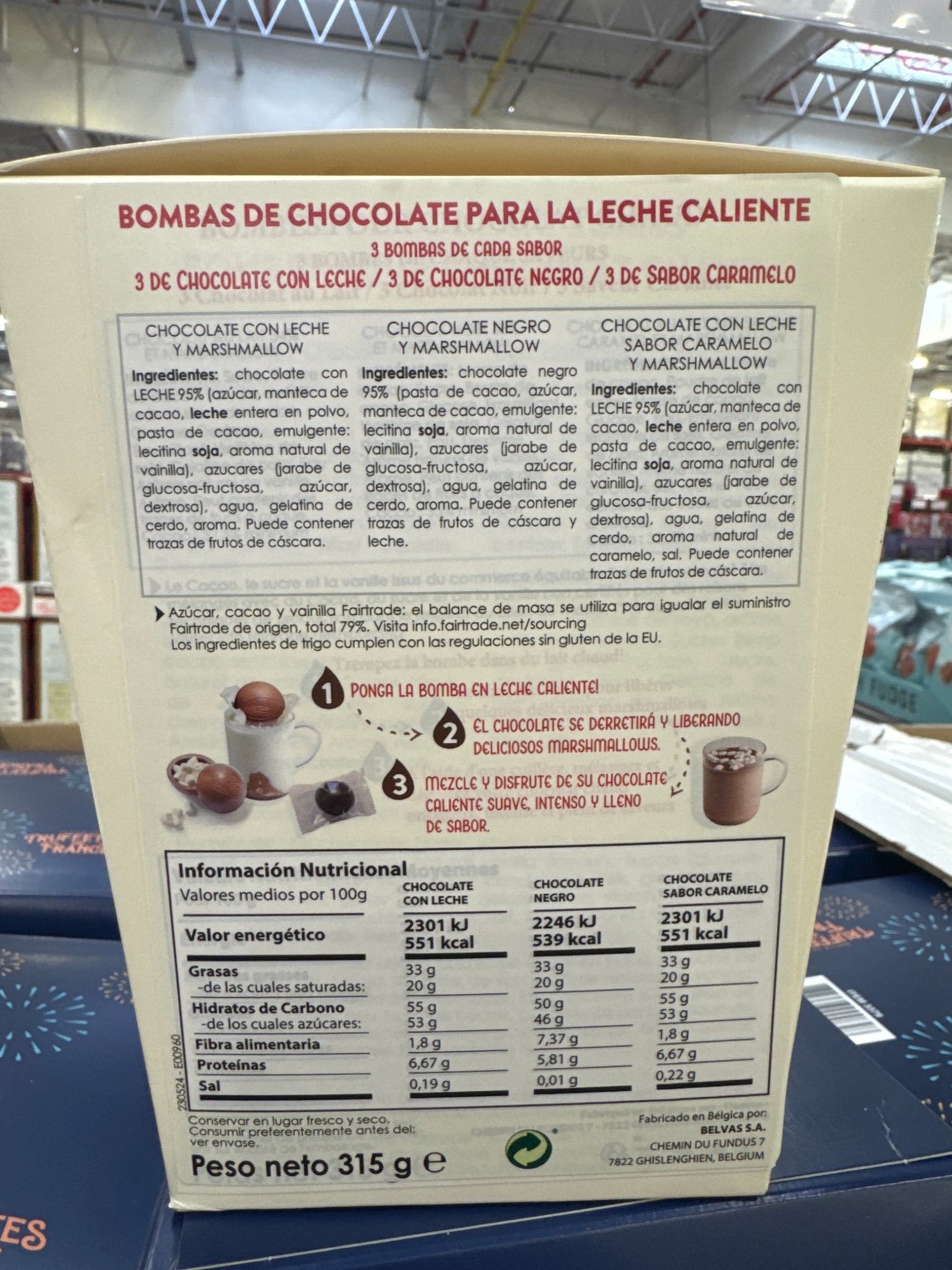 Bombas de chocolate con mini masmelos - 9 x 315g - Deavas - AZALA GOURMET