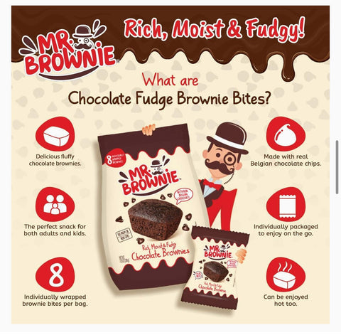 Brownie con Chocolate Belga - caja x 40 unidades (25g) - JR.BROWNIE - AZALA GOURMET