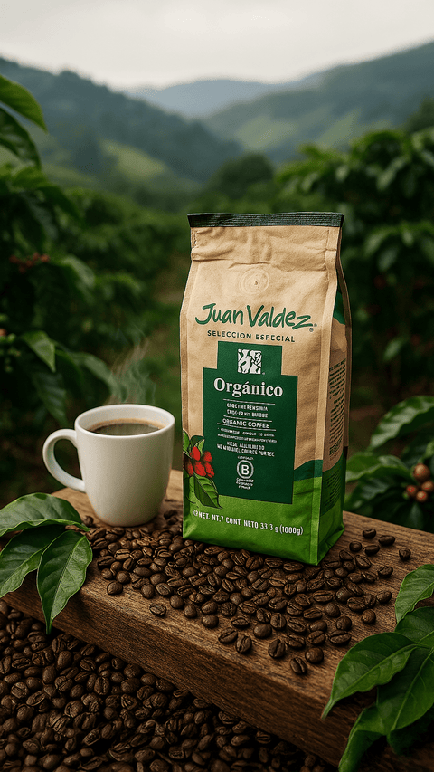 Café orgánico Juan Valdez en grano