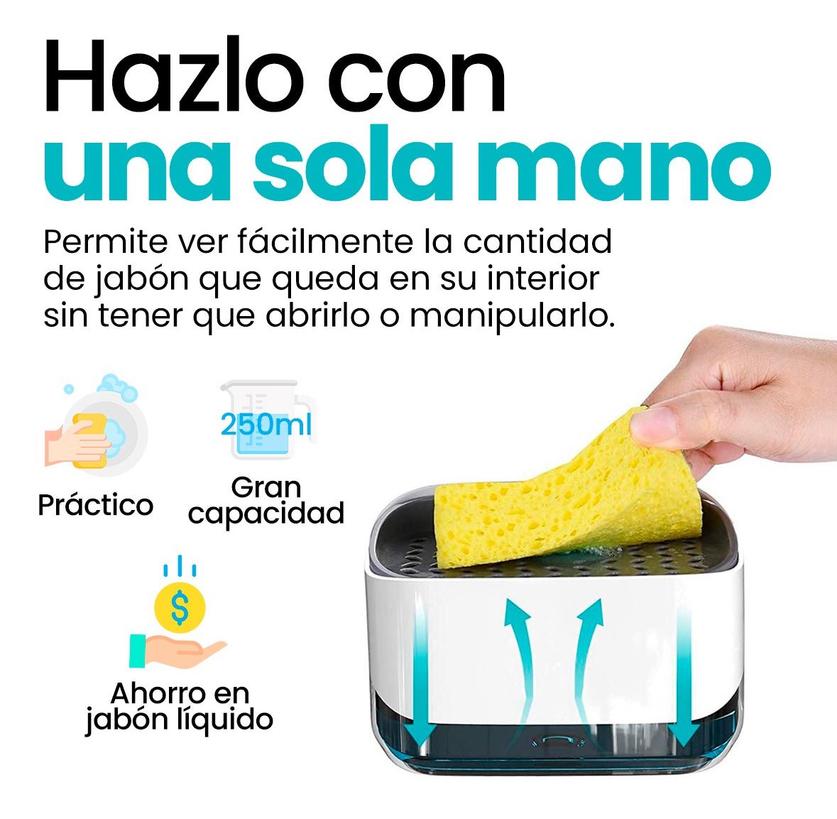 Dispensador de una mano para jabón líquido - AZALA GOURMET