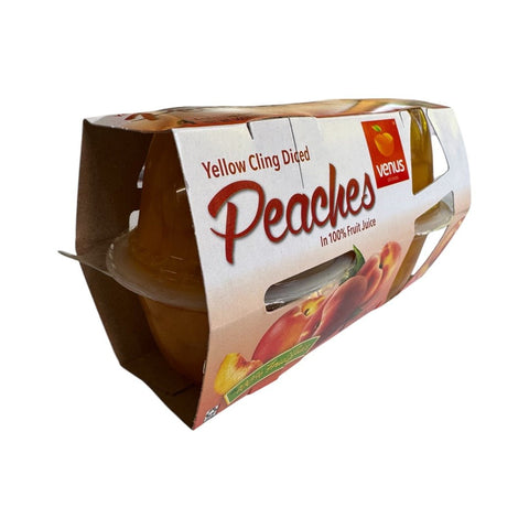 Duraznos amarillos en trozos - 4 x 113g - Venus Growers