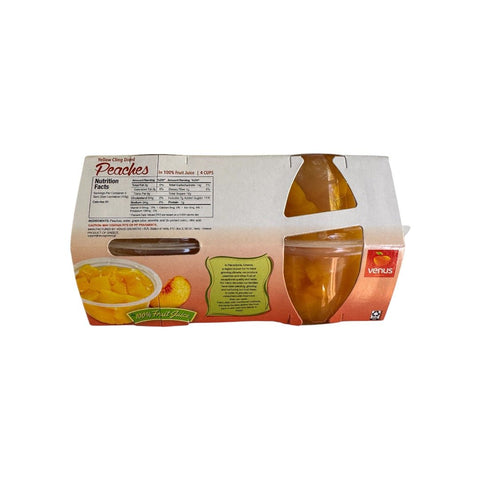 Duraznos amarillos en trozos - 4 x 113g - Venus Growers