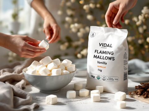 Flaming Mallows - 1 Kg. - Sabor vainilla. Color blanco. Bolsa - Vidal