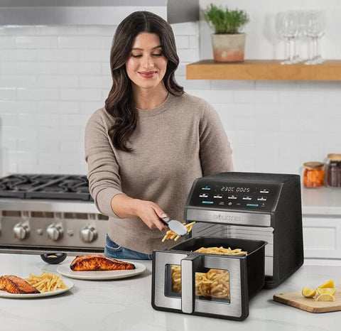 Freidora de aire digital Gourmia 7,6 L con luz y ventana