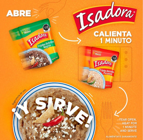 Frijoles negros refritos - 430g - Isadora