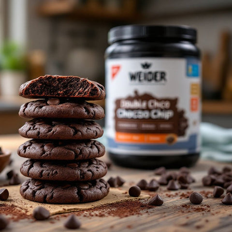 Galletas de proteína Double Choco Chip 24g de proteína 100% vegana- 12 x 90g - Weider