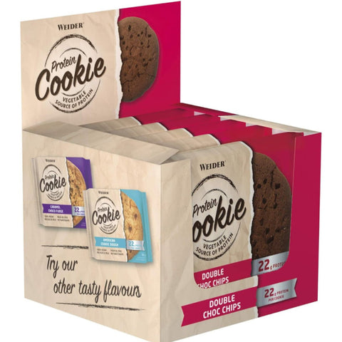Galletas de proteína Double Choco Chip 24g de proteína 100% vegana- 12 x 90g - Weider