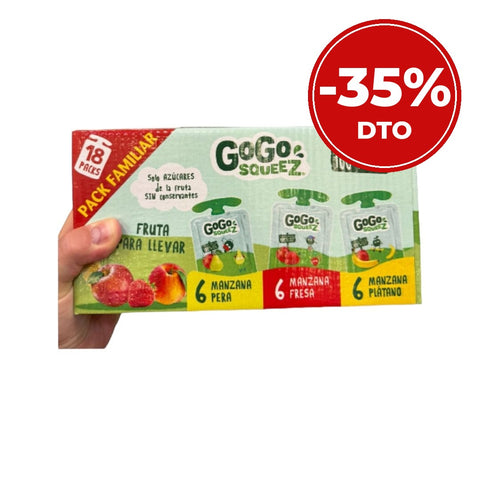 GoGo Squeez Frutas pack 18 - 35% de descuento