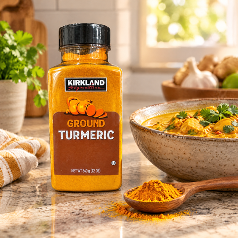 Cúrcuma molida Kirkland Signature en la cocina