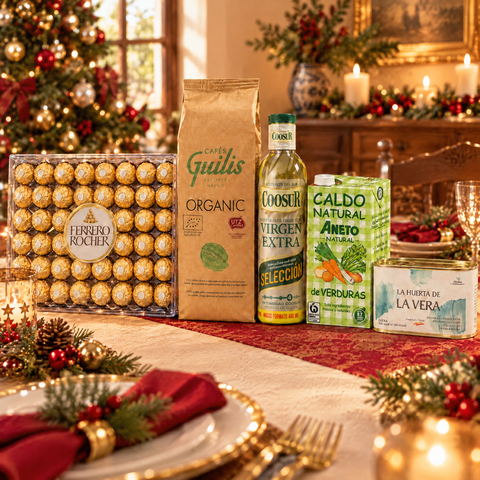 Ancheta Navidad Gourmet Española en mesa festiva